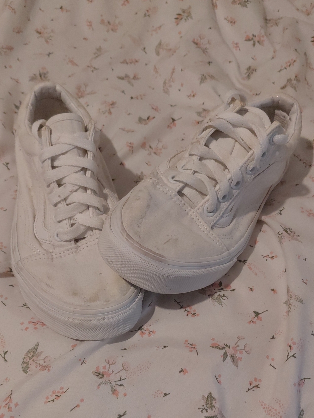 Vans White Low-Top Canvas Sneakers